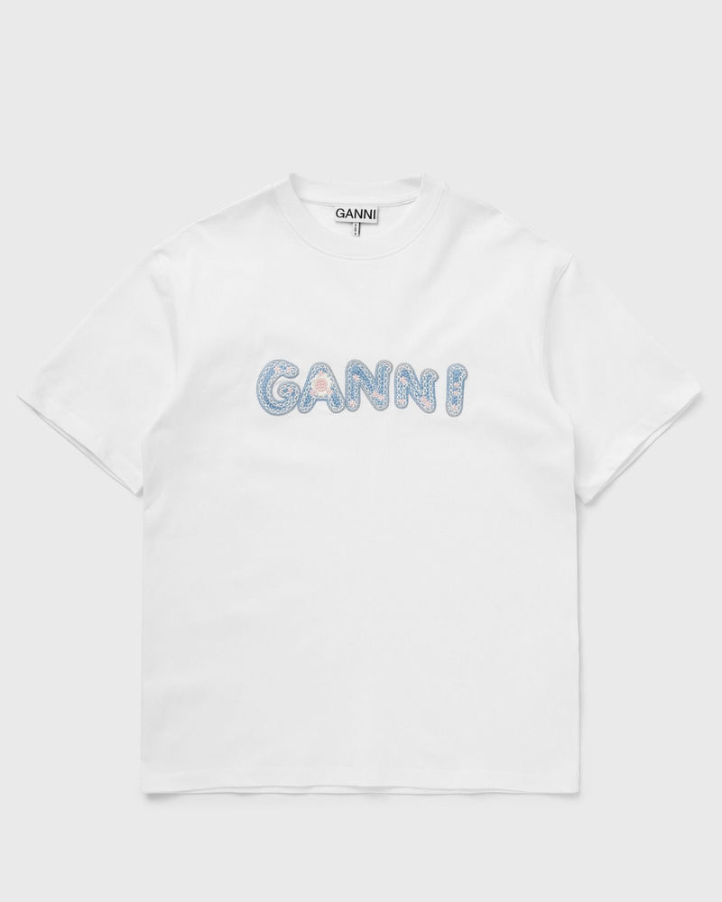 Ganni Heavy Cotton Jersey Relaxed Fit Ganni Emb White