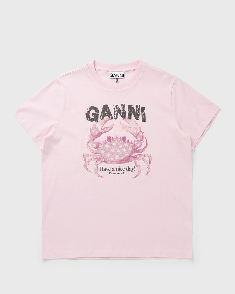 Ganni Basic Cotton Jersey T-Shirt Pink