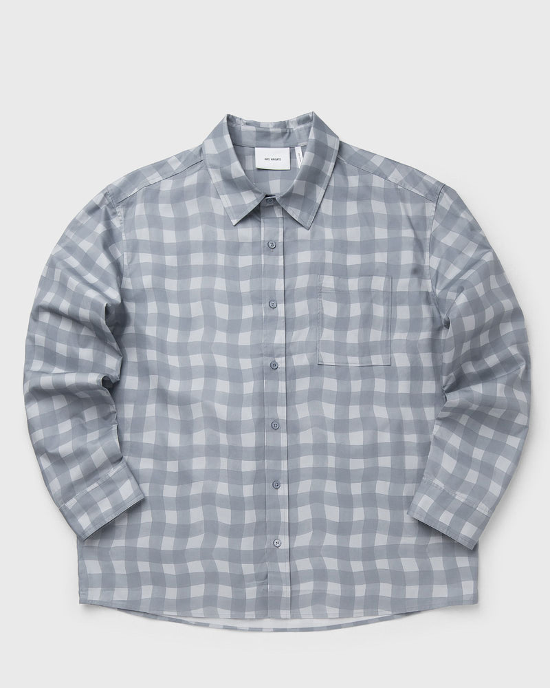 Axel Arigato Distort Gingham Shirt Blue