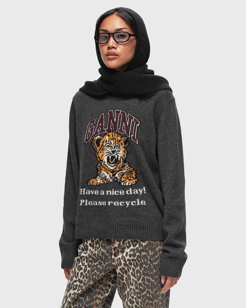 Ganni Soft Wool Balaclava Black