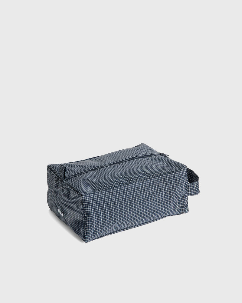Hay Grid Wash Bag Small Blue