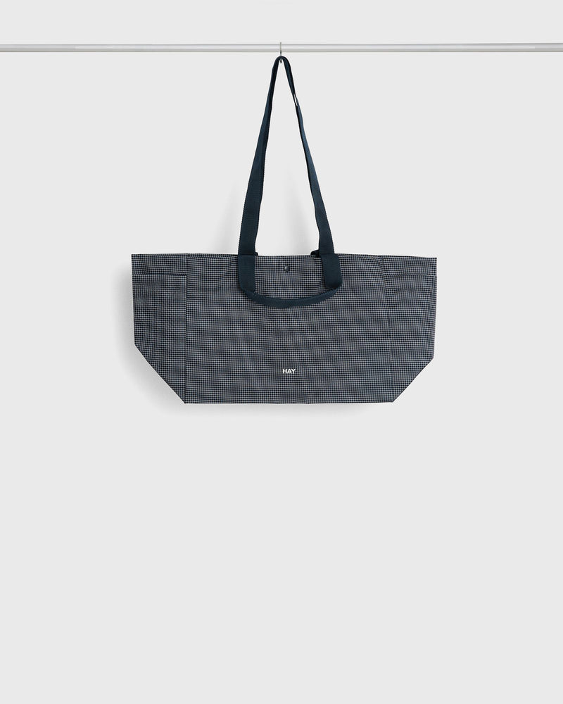Hay Grid Weekend Bag Small Blue