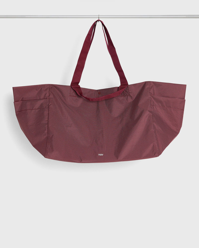 Hay Grid Weekend Bag Large Red