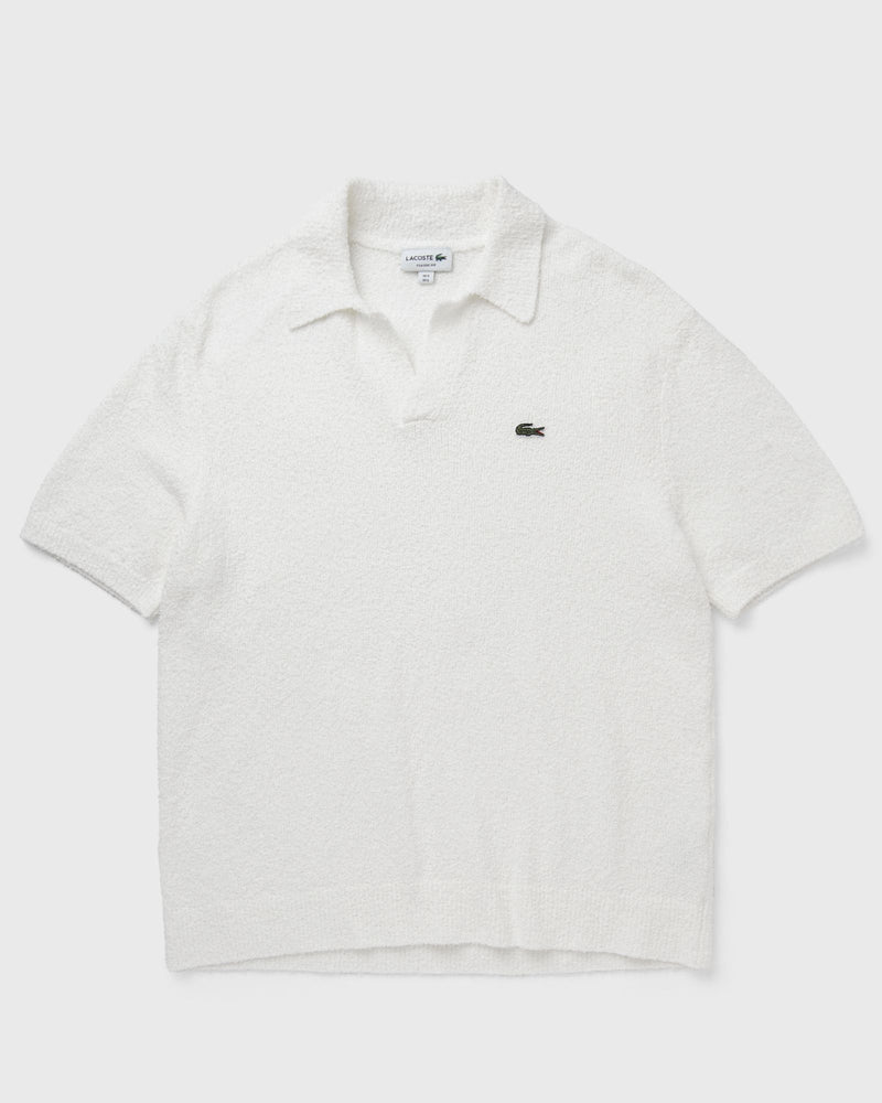 Lacoste Classic Fit Bouclò Knit Polo Shirt White