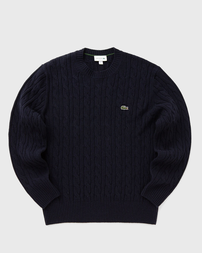 Lacoste Carded Wool Crew Neck Sweater Blue