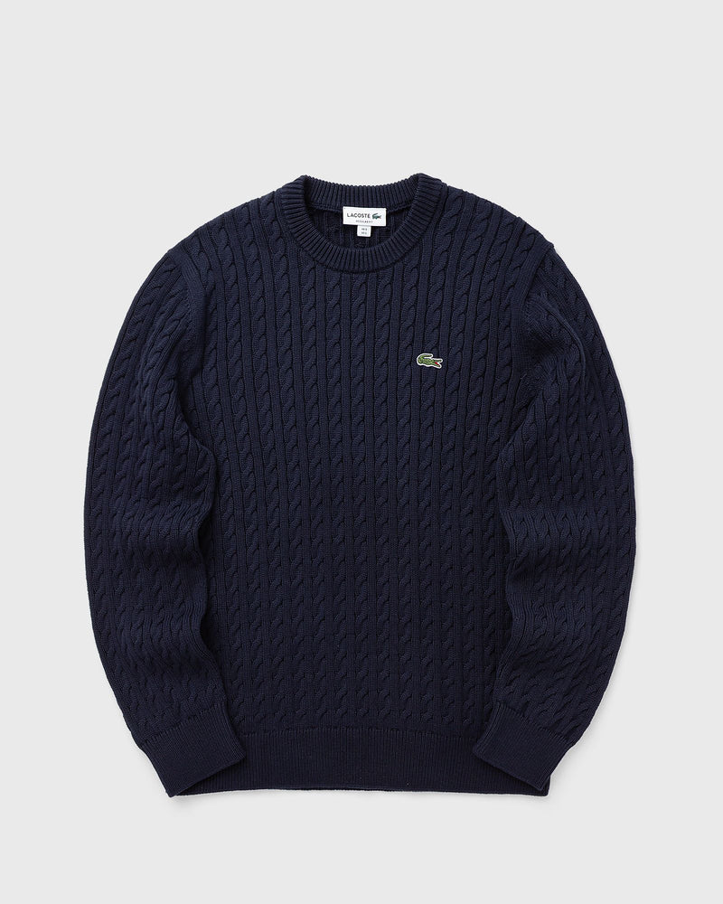Lacoste Cable Knit Cotton Sweater Blue