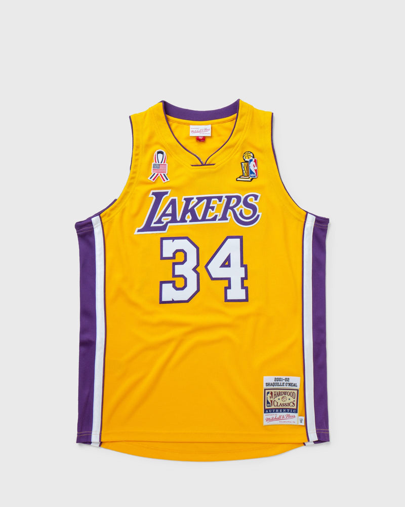 Mitchell & Ness NBA Authentic Jersey LA Lakers 2001-02 Shaquille O\'Neal #34 Yellow
