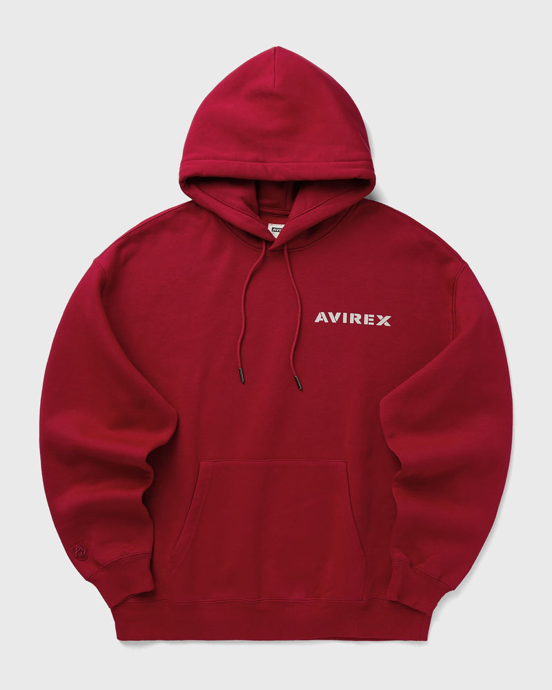 Avirex Stacked Logo Hoodie Red