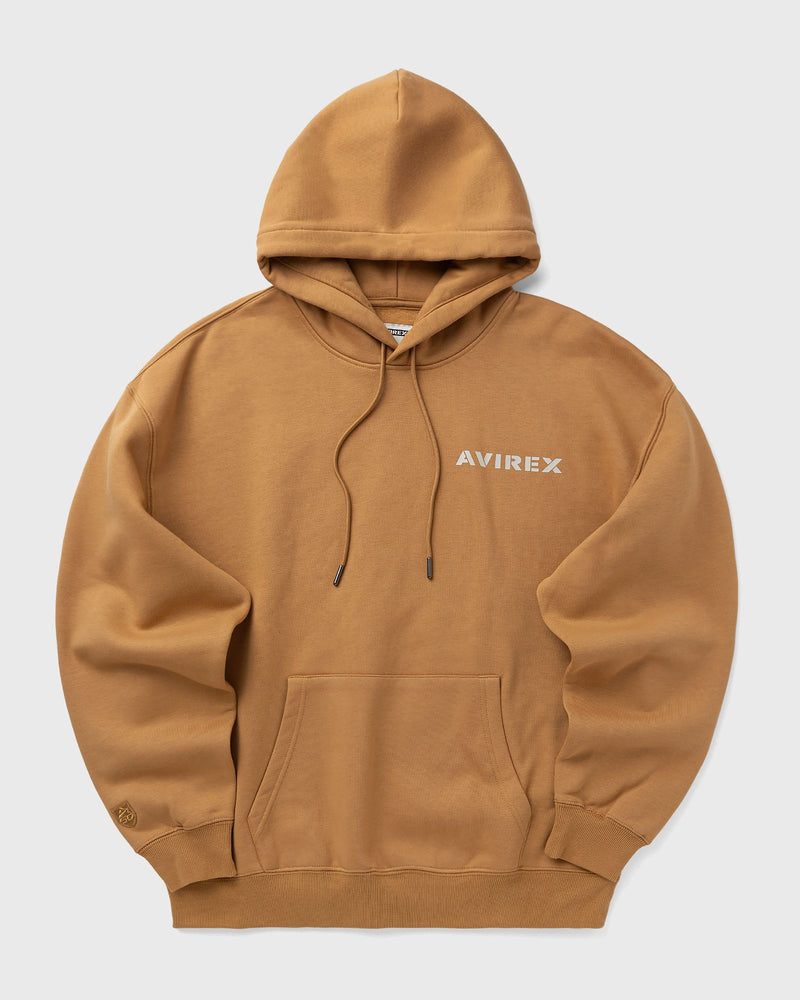 Avirex Stacked Logo Hoodie Brown