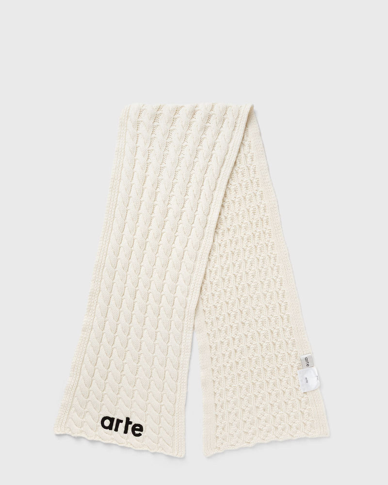 Arte Antwerp Textured Logo Scarf Beige