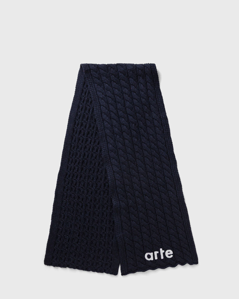 Arte Antwerp Textured Logo Scarf Blue