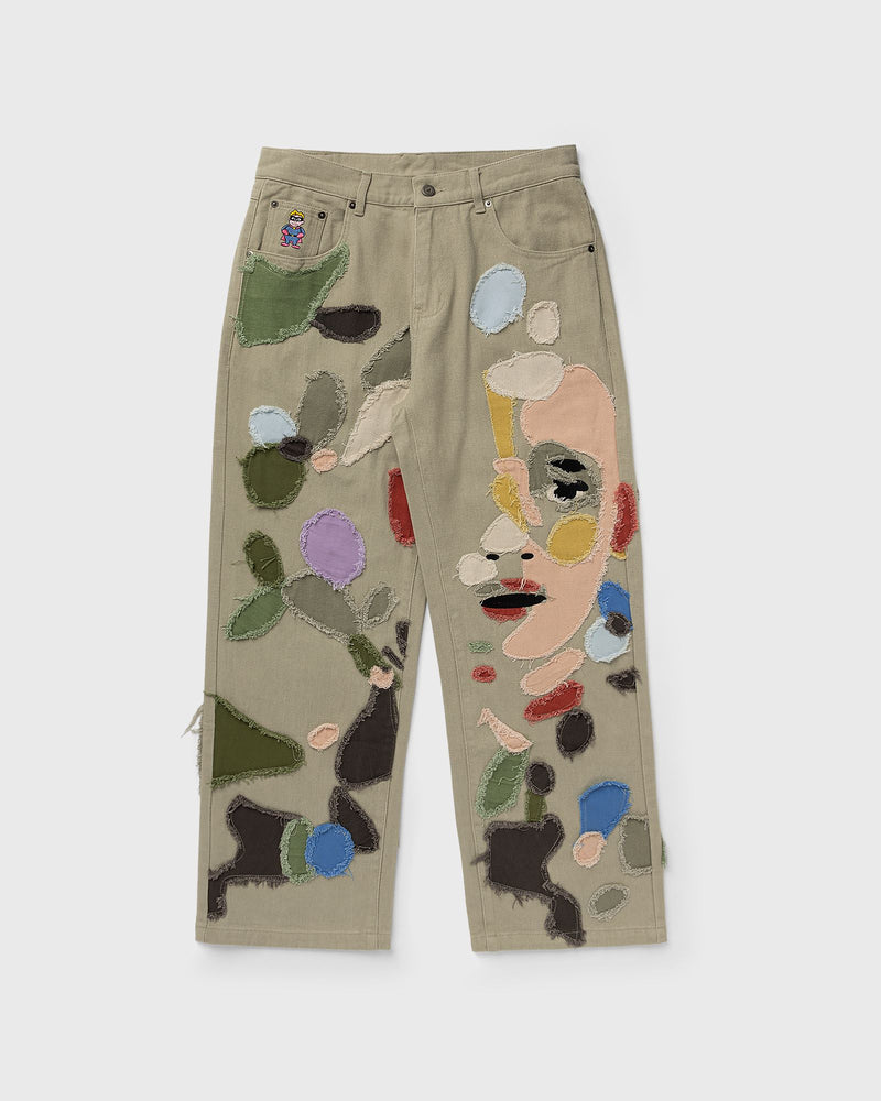 Kidsuper Studios Allover Patchwork Face Pants Green|multi