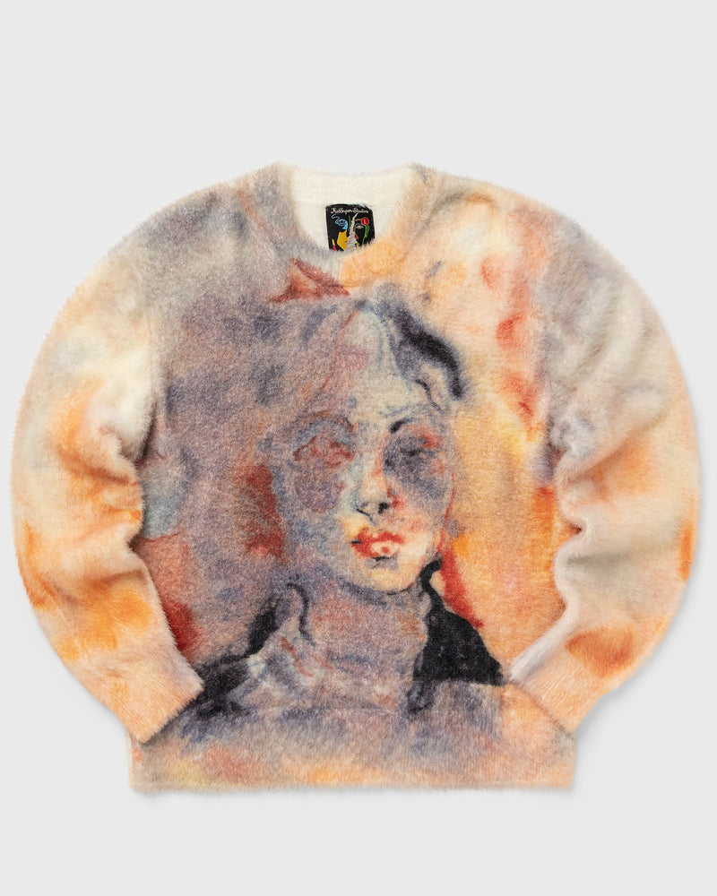 Kidsuper Studios Watercolor Face Mohair Sweater Multi