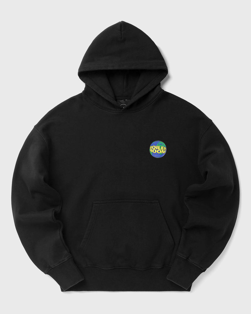 Boiler Room Globe Logo Hoodie Black