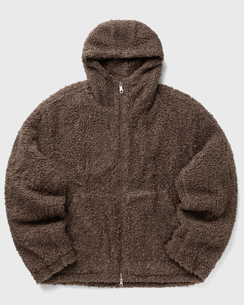 Cole Buxton Zip Through Hooded Fleece Brown