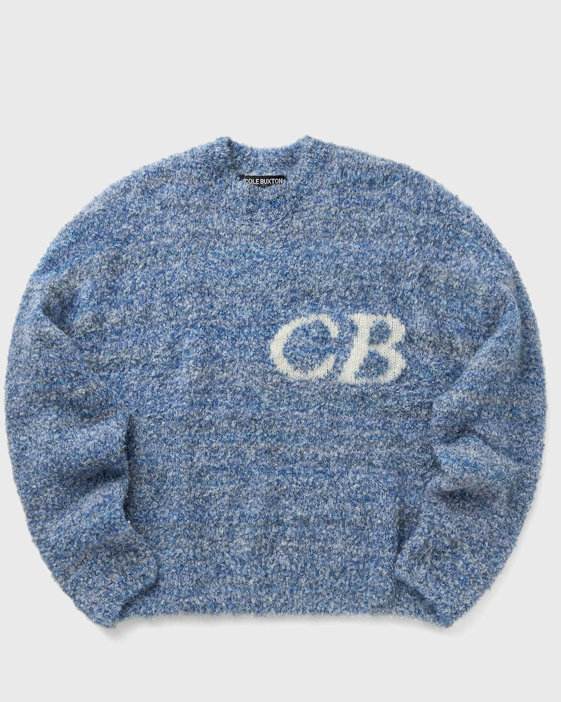Cole Buxton Boucle Cb Logo Sweater Blue