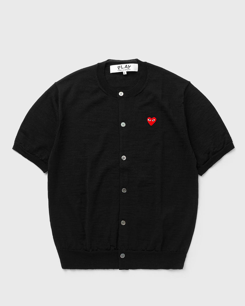 Comme des Garçons Play Round-Neck Red Emblem Knit Black