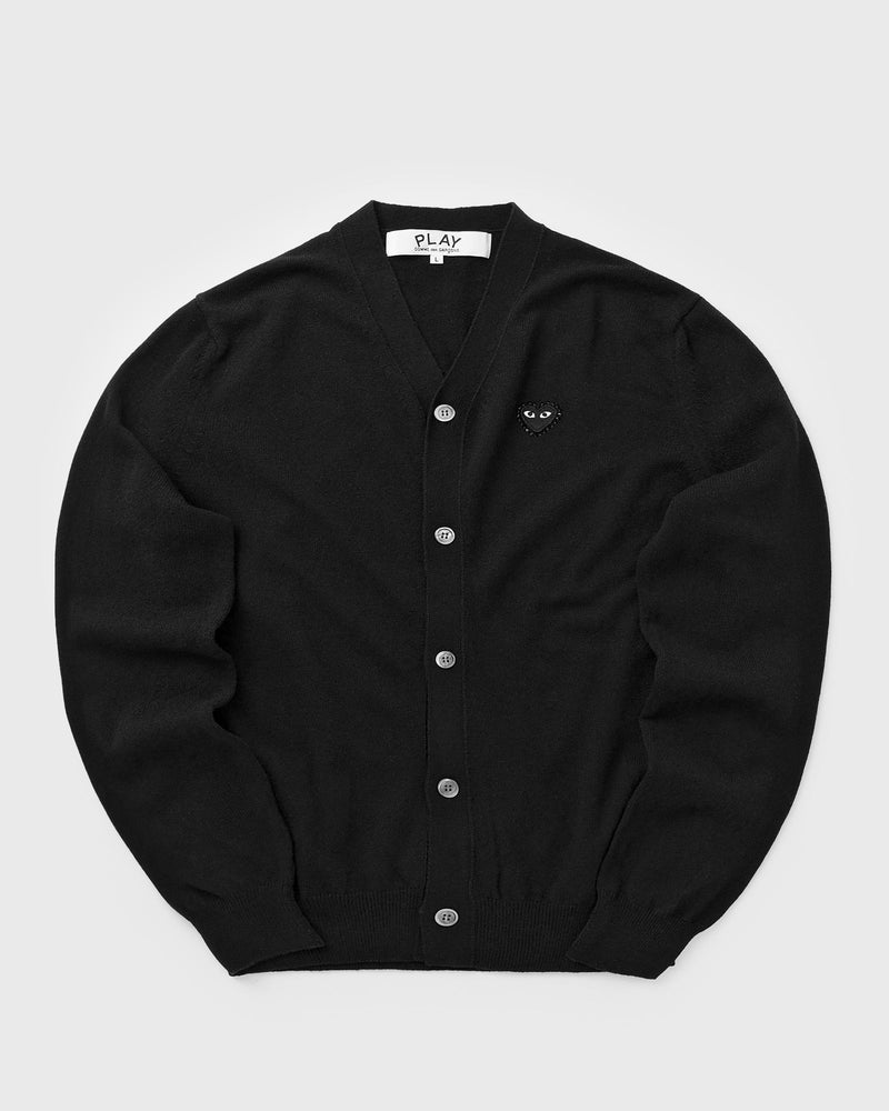 Comme des Garçons Play V-Neck Cardigan Black Rhinestone Knit