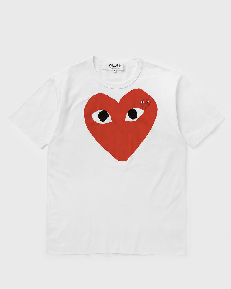 Comme des Garçons Play Tee Red Emblem Knit Red|white