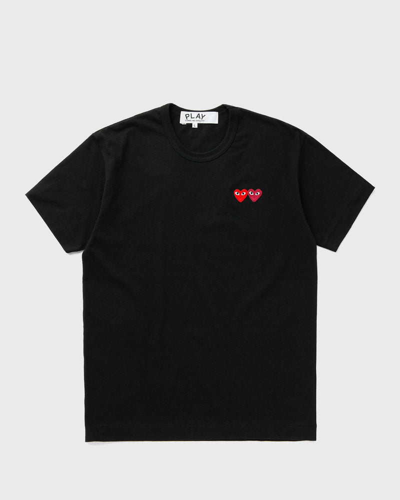 Comme des Garçons Play T-Shirt Double Burgendy Emblem Knit Black