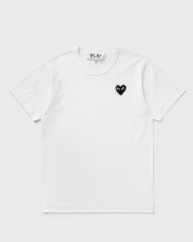 Comme des Garçons Play Rhinestone Heart Emblem Tee White