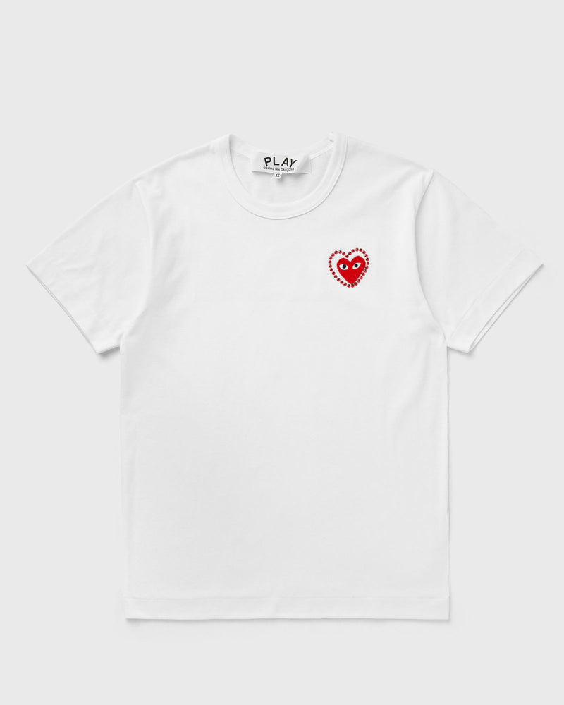 Comme des Garçons Play Metalstone Heart Emblem Tee White