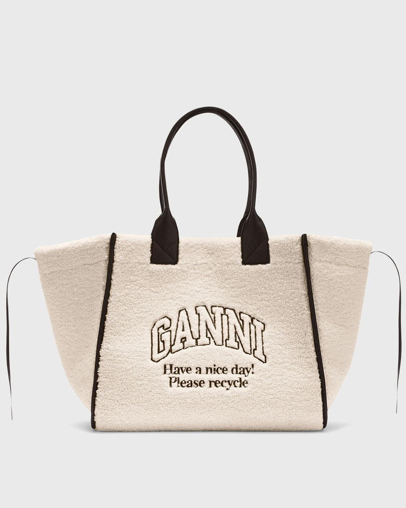 Ganni Shopper XXL Shearling Beige