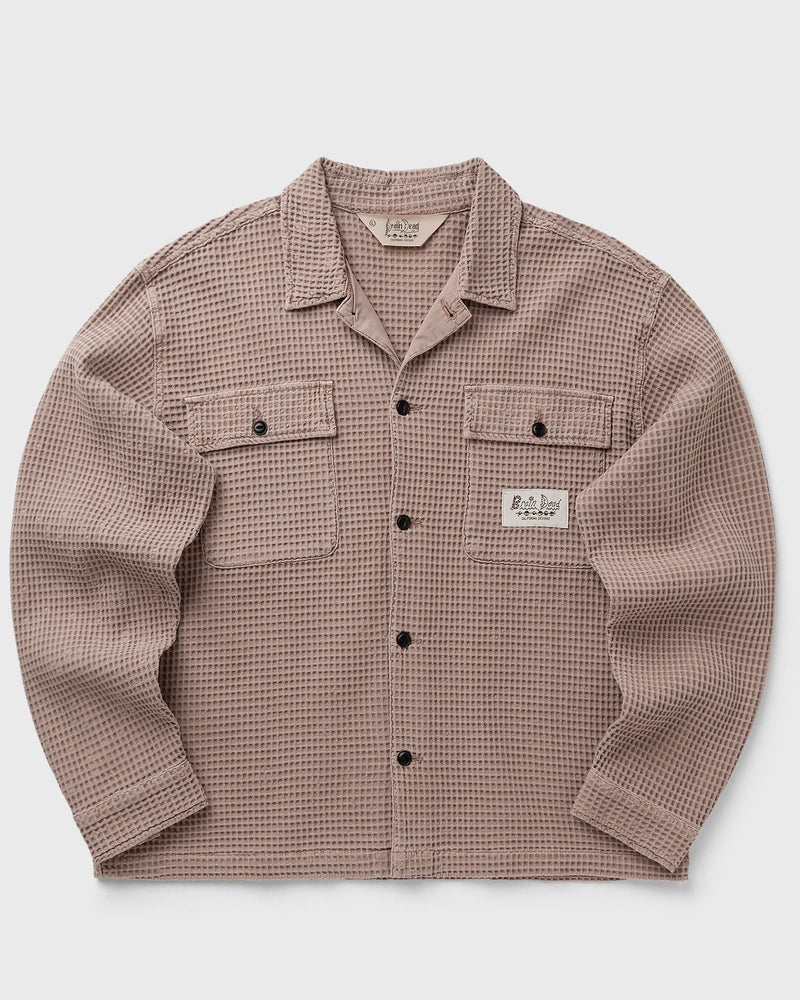 Brain Dead Waffle Button Front Shirt Beige