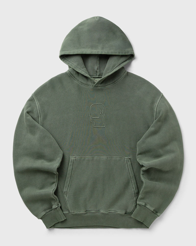 Brain Dead 3D Embroidered Logohead Garment Dyed Hoodie Blue