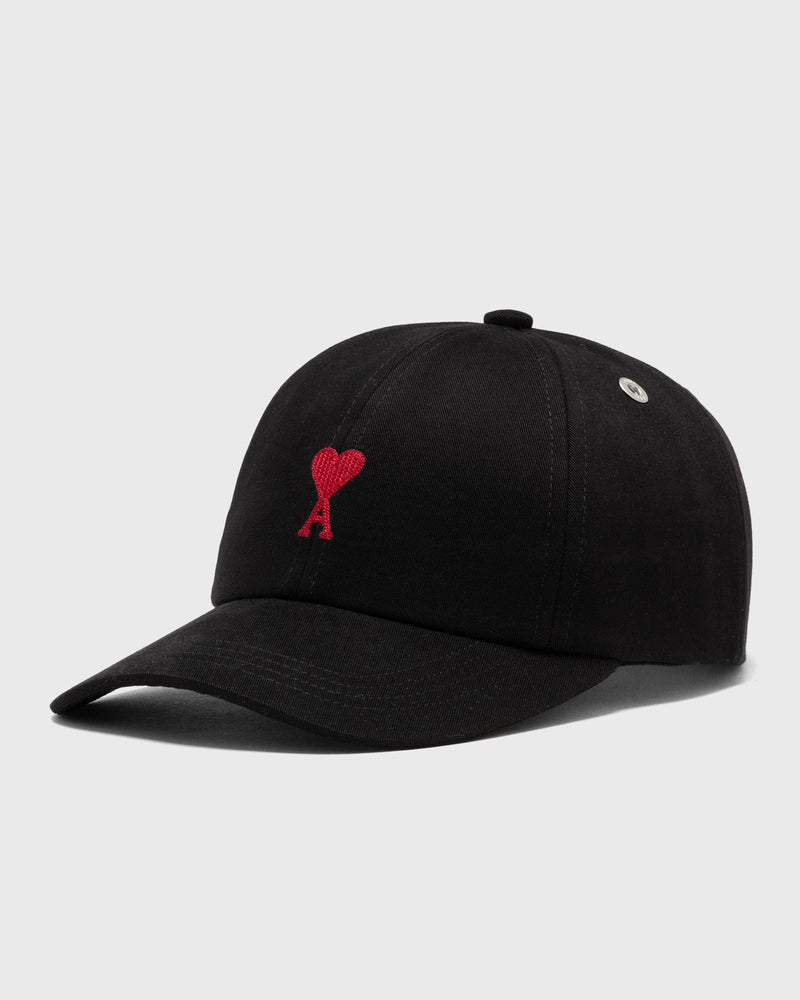 AMI Paris Red Adc Embroidery Cap Black