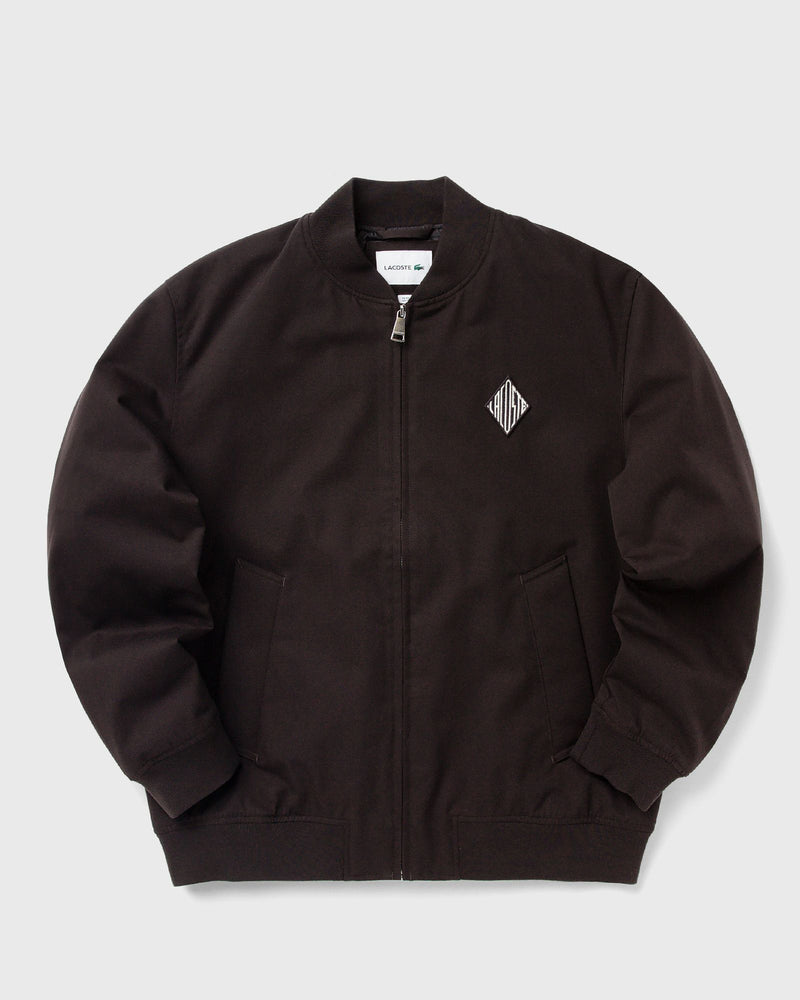 Lacoste Retro Badge Water-Repellent Bomber Jacket Brown