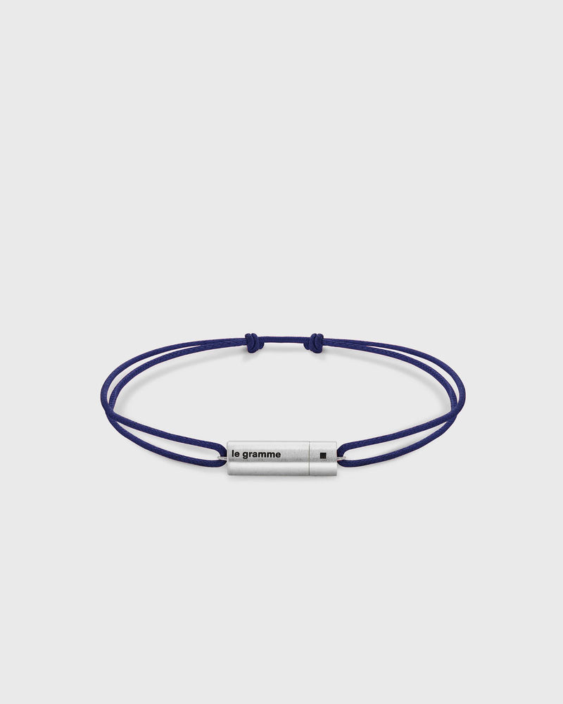 Le Gramme 5G Cable Navy Cord Bracelet Silver