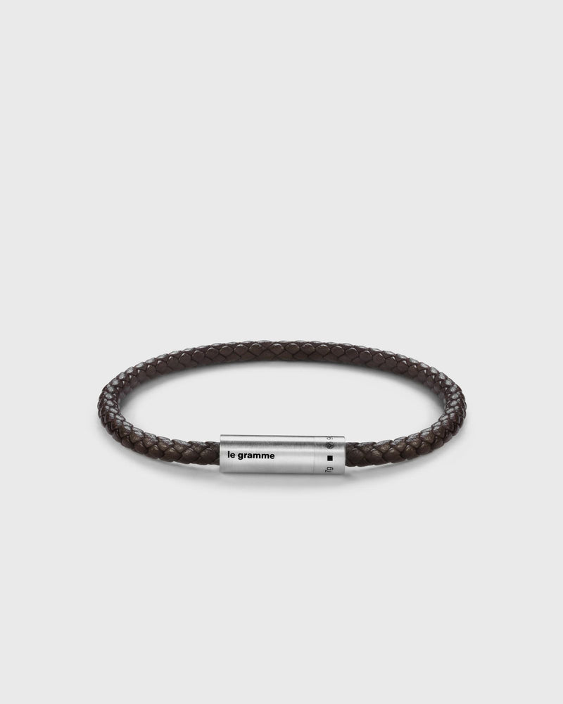 Le Gramme 7G Brown Leather Cable Bracelet