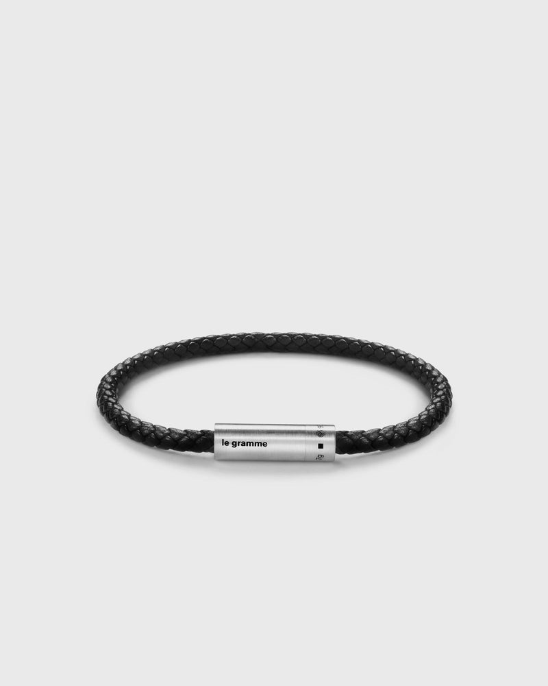 Le Gramme 7G Black Leather Cable Bracelet