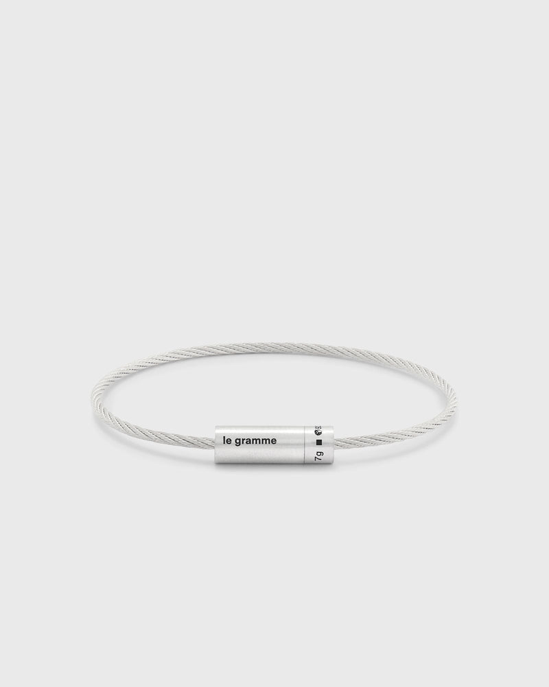 Le Gramme 9G Brushed Sterling Silver Punched Cable Bracelet