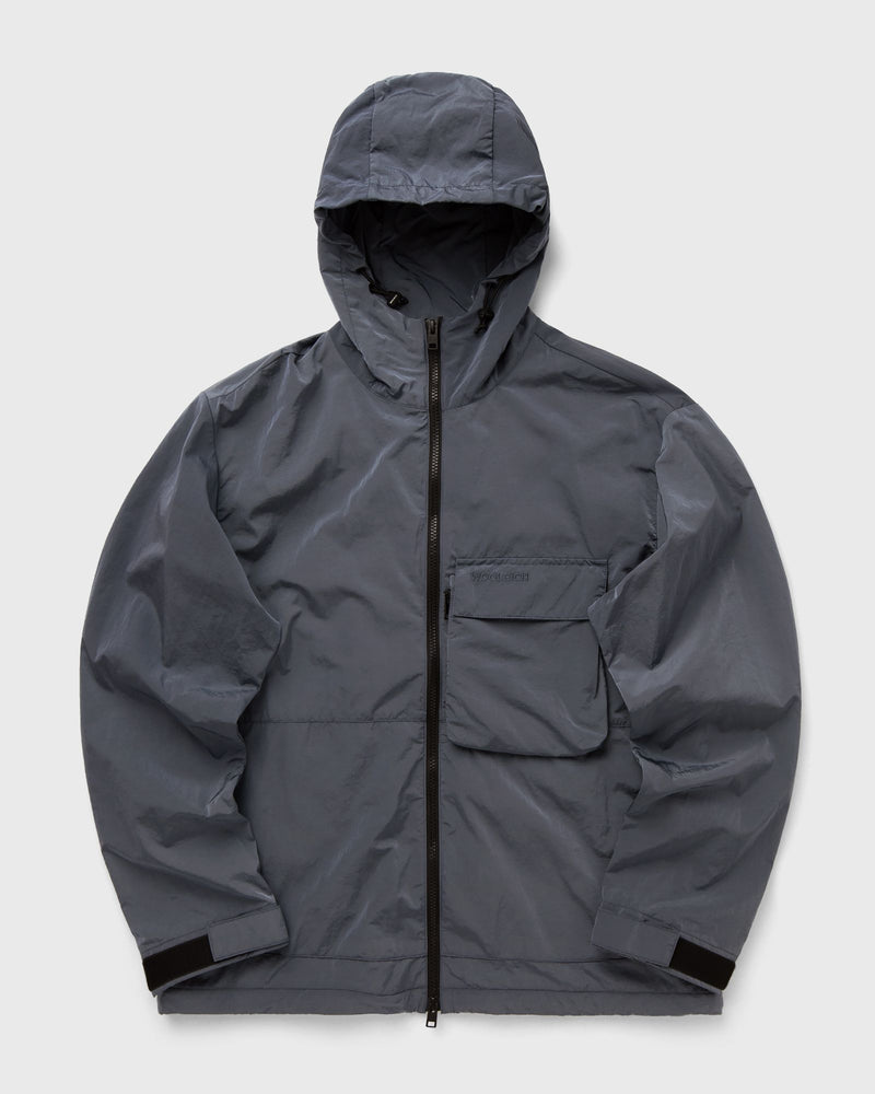Woolrich Shiny Nylon Hooded Jacket Grey