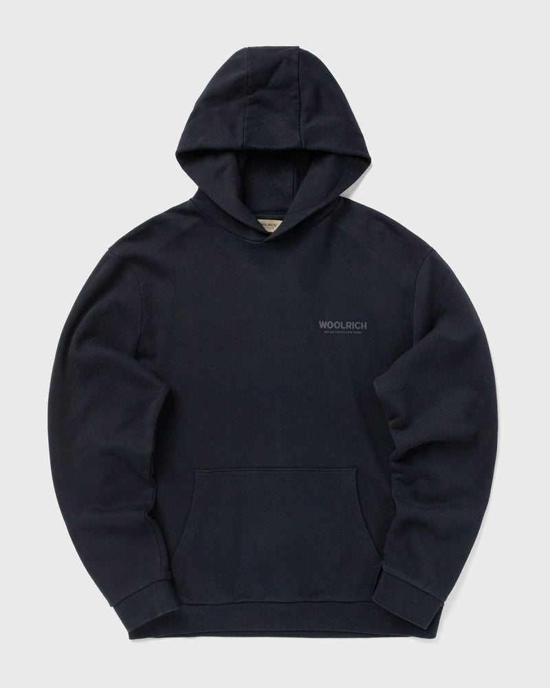 Woolrich Macro Logo Hoodie Blue