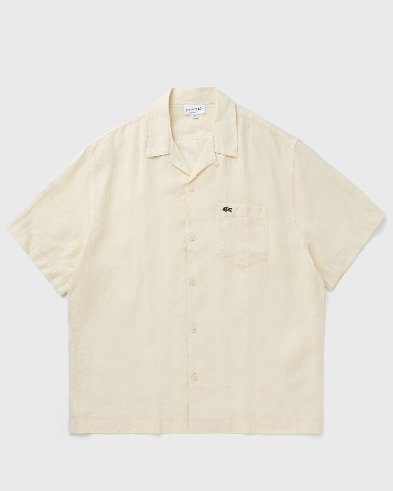 Lacoste Relaxed Fit Linen Shirt Beige
