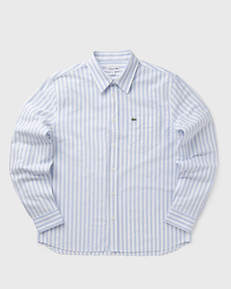 Lacoste Regular Fit Striped Oxford Shirt Blue|white