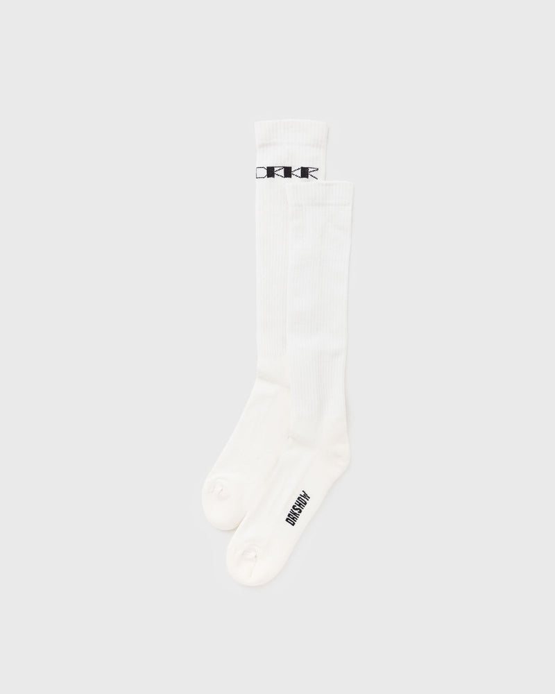 Rick Owens Knit Socks -Drkshdw Knee High Socks Beige