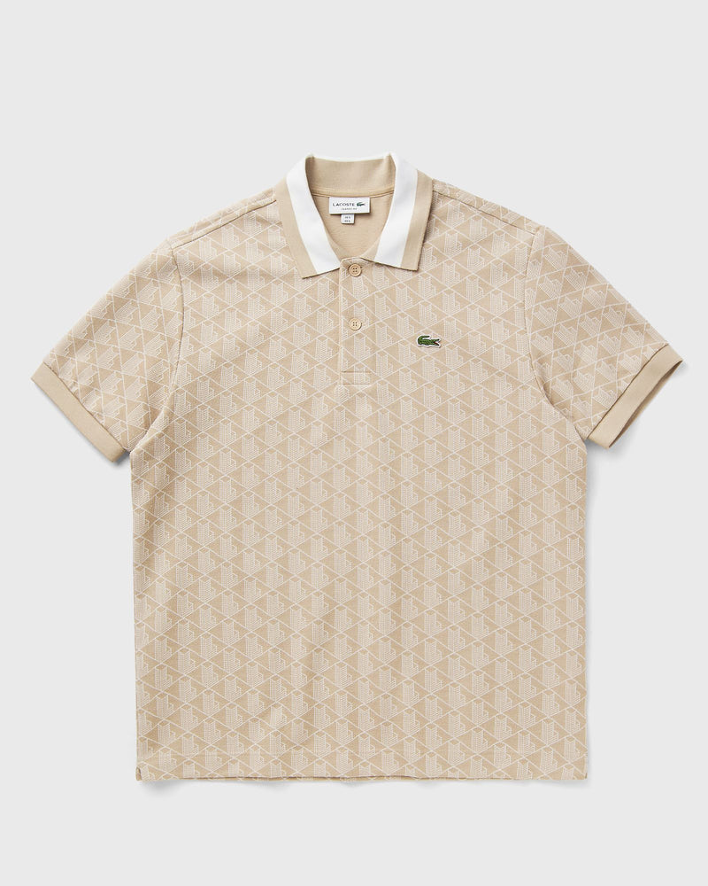 Lacoste Classic Fit Monogram Jacquard Polo Shirt Brown