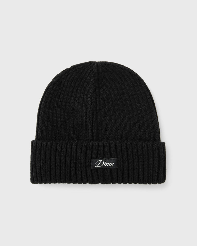 Dime Mtl Cursive Fold Beanie Black