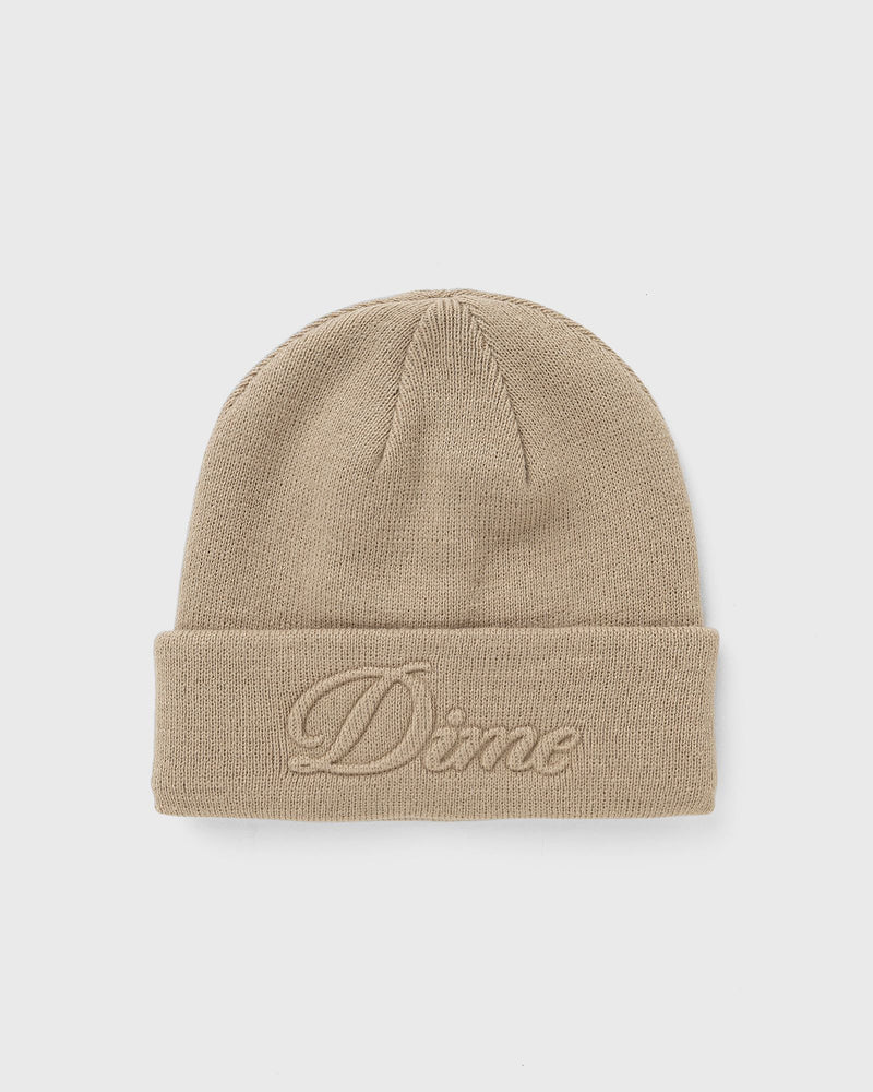 Dime Mtl Cursive Fold Beanie Beige