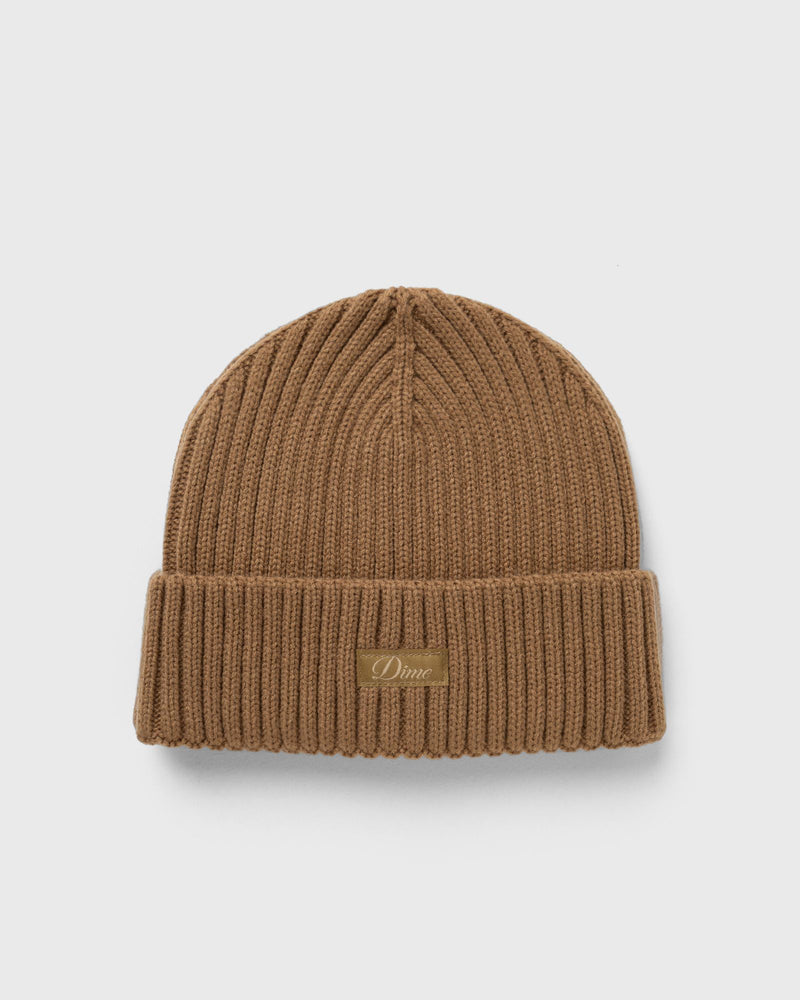 Dime Mtl Cursive Rib Beanie Brown