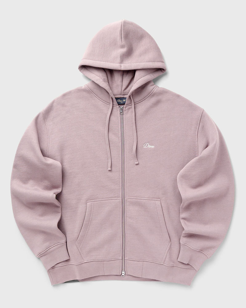 Dime Mtl Cursive Small Logo Zip Hoodie Purple