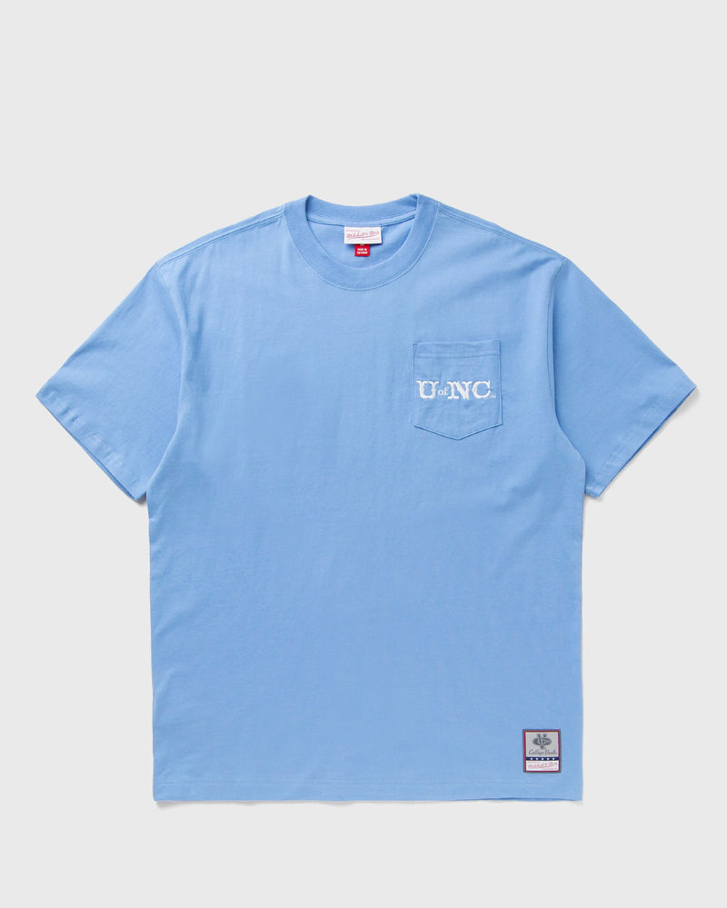 Mitchell & Ness Ncaa Double Hit Ss Pocket Tee Vintage Logo North Carolina Blue