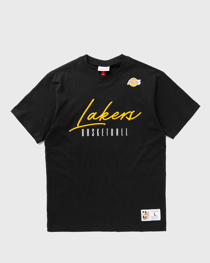 Mitchell & Ness NBA Training Day Premium Ss Tee Vintage Logo Los Angeles Lakers Purple