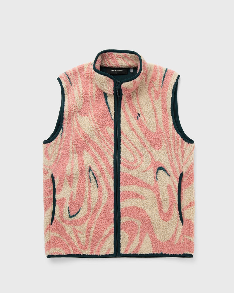 Peak Performance Graphic Pile Vest Pink|beige