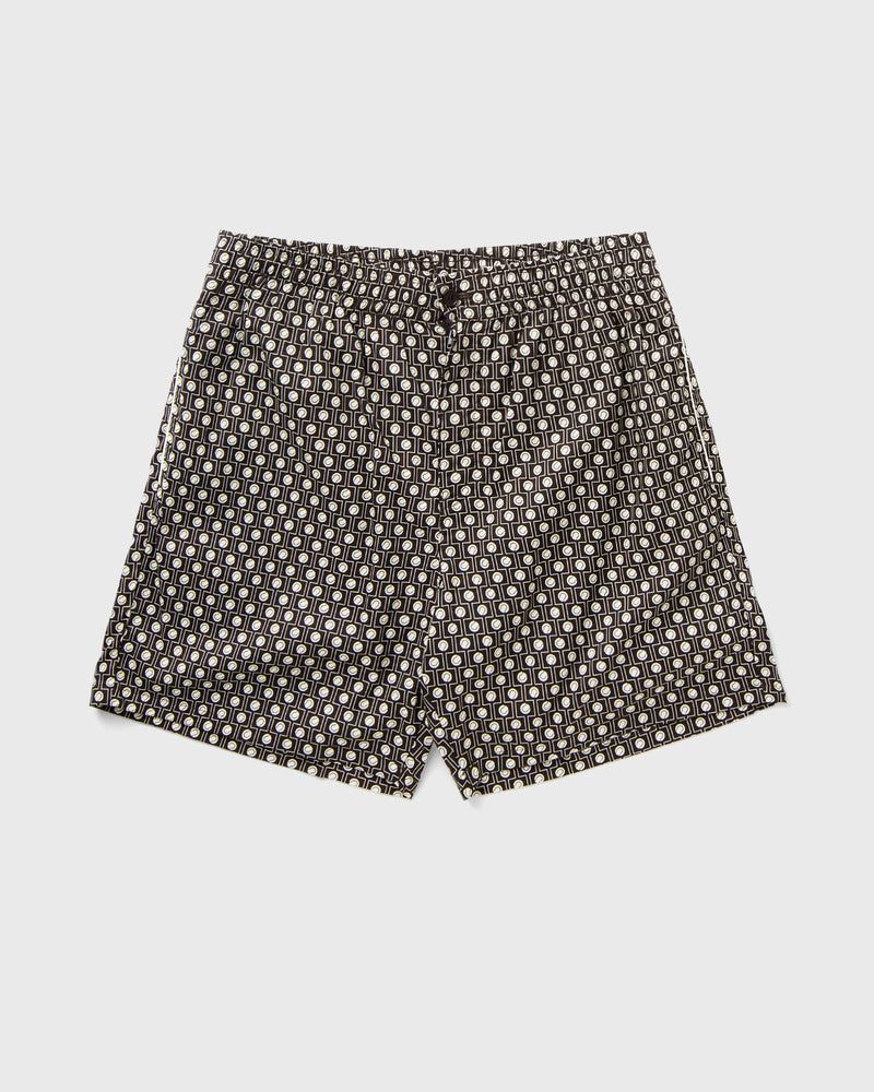 Lacoste Relaxed Fit Printed Cotton Blend Shorts Brown
