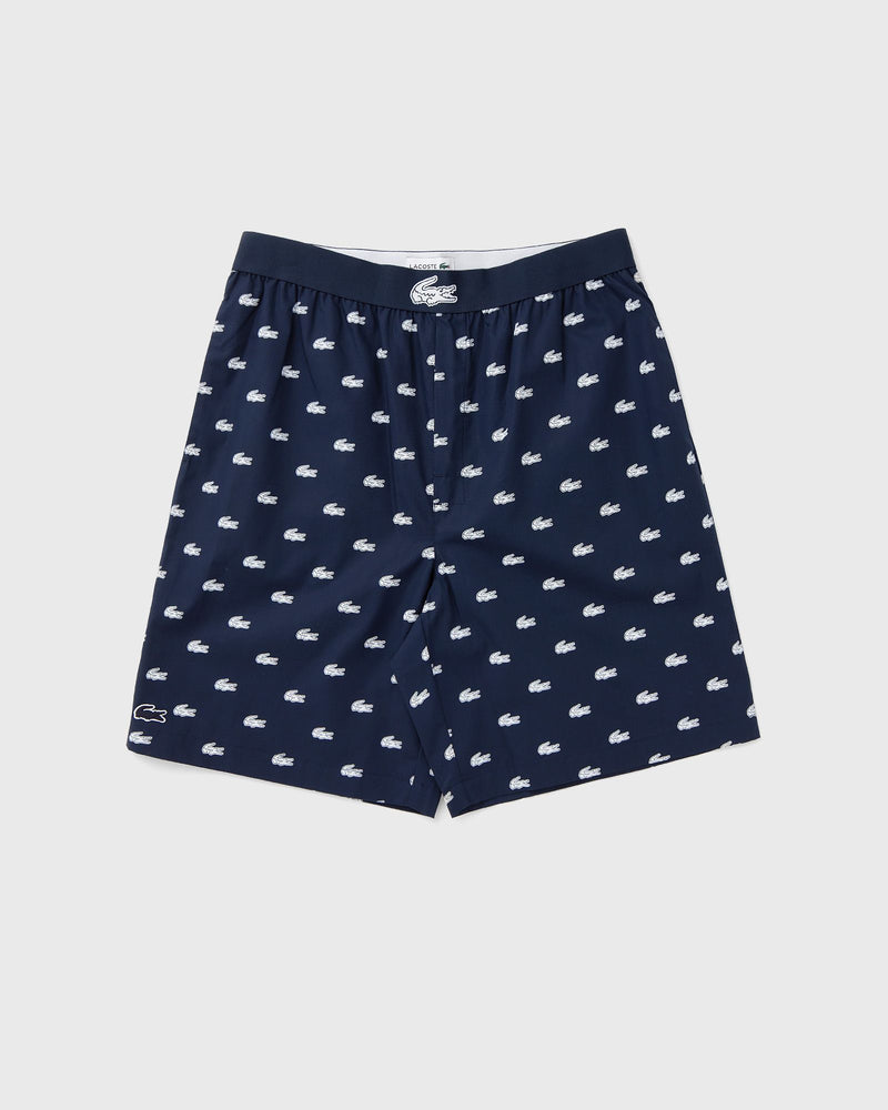 Lacoste Striped Poplin Pajama Shorts Blue
